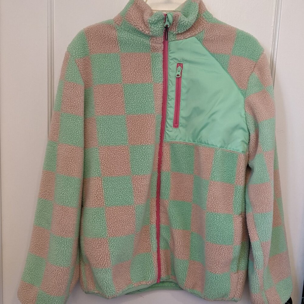 H&M Fleece Jacket Coat Womens Plus Sz 20 Full Zip High Neck Cozy Outdoor